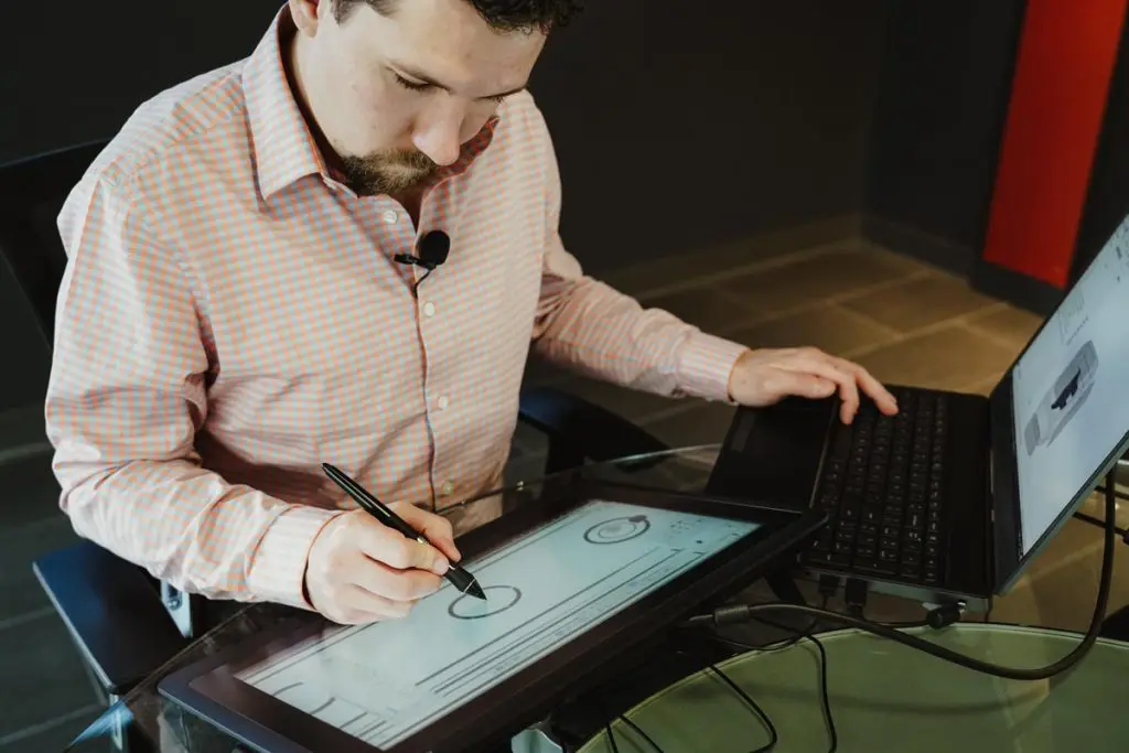 designer working on a tablet